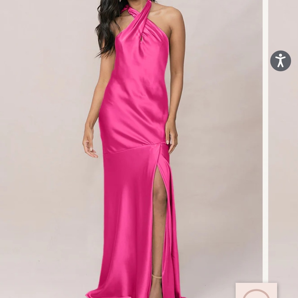 Elegant Pink Halter Gown